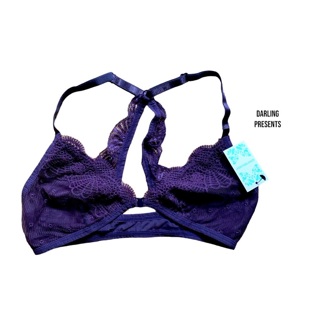 Anemone Lace Butterfly Bra Women Color Purple Size S